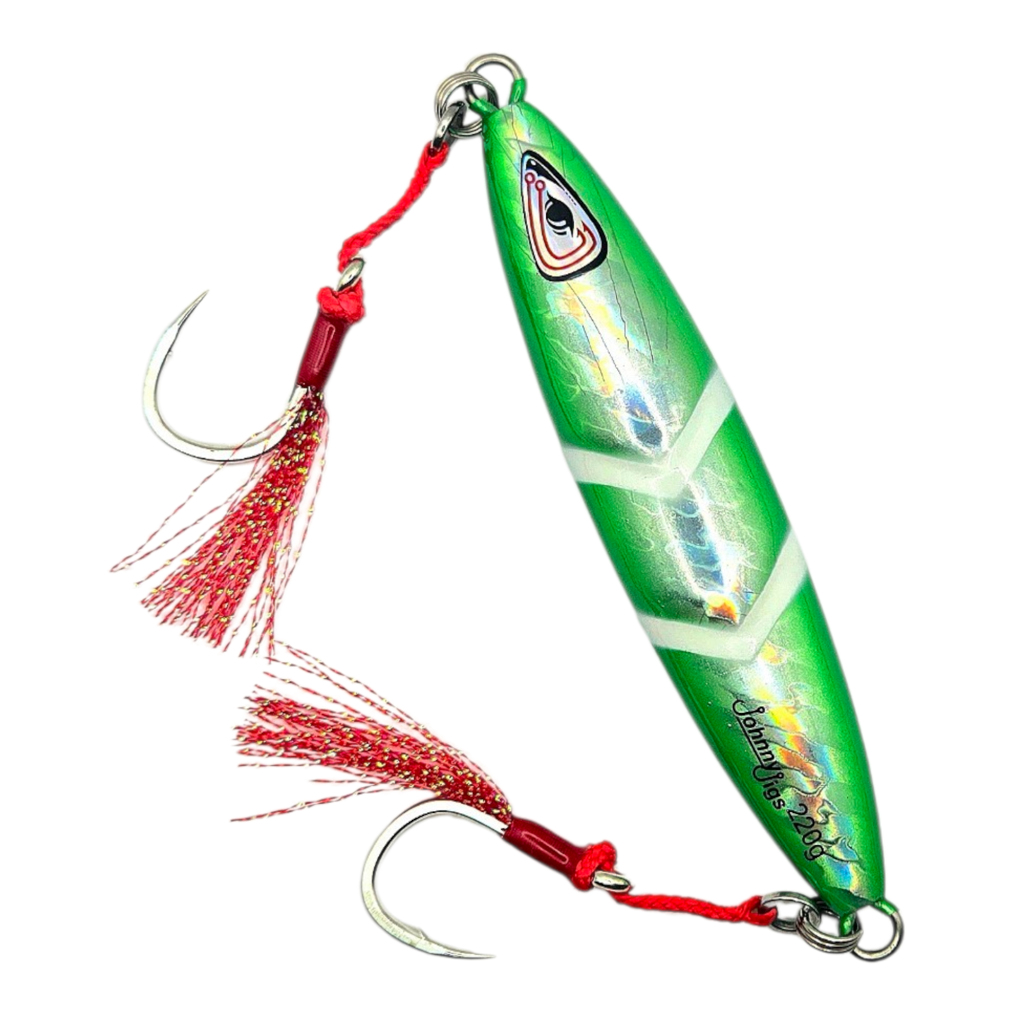 One Drop Green/Silver Glow Slow Pitch Jig | Johnny Jigs