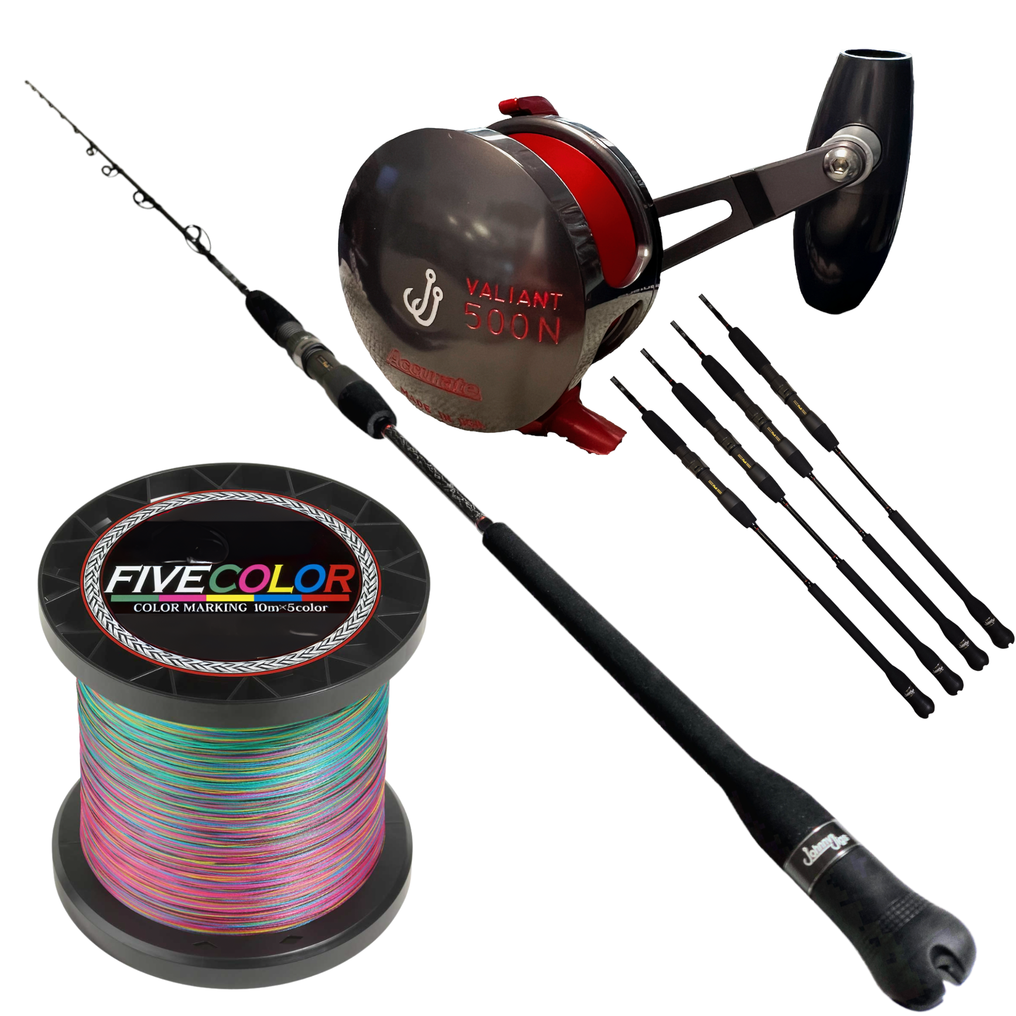 Accurate JJ Edition Valiant 500N + Pro Jigger 6'6" SPJ Combo w/ Free Braid