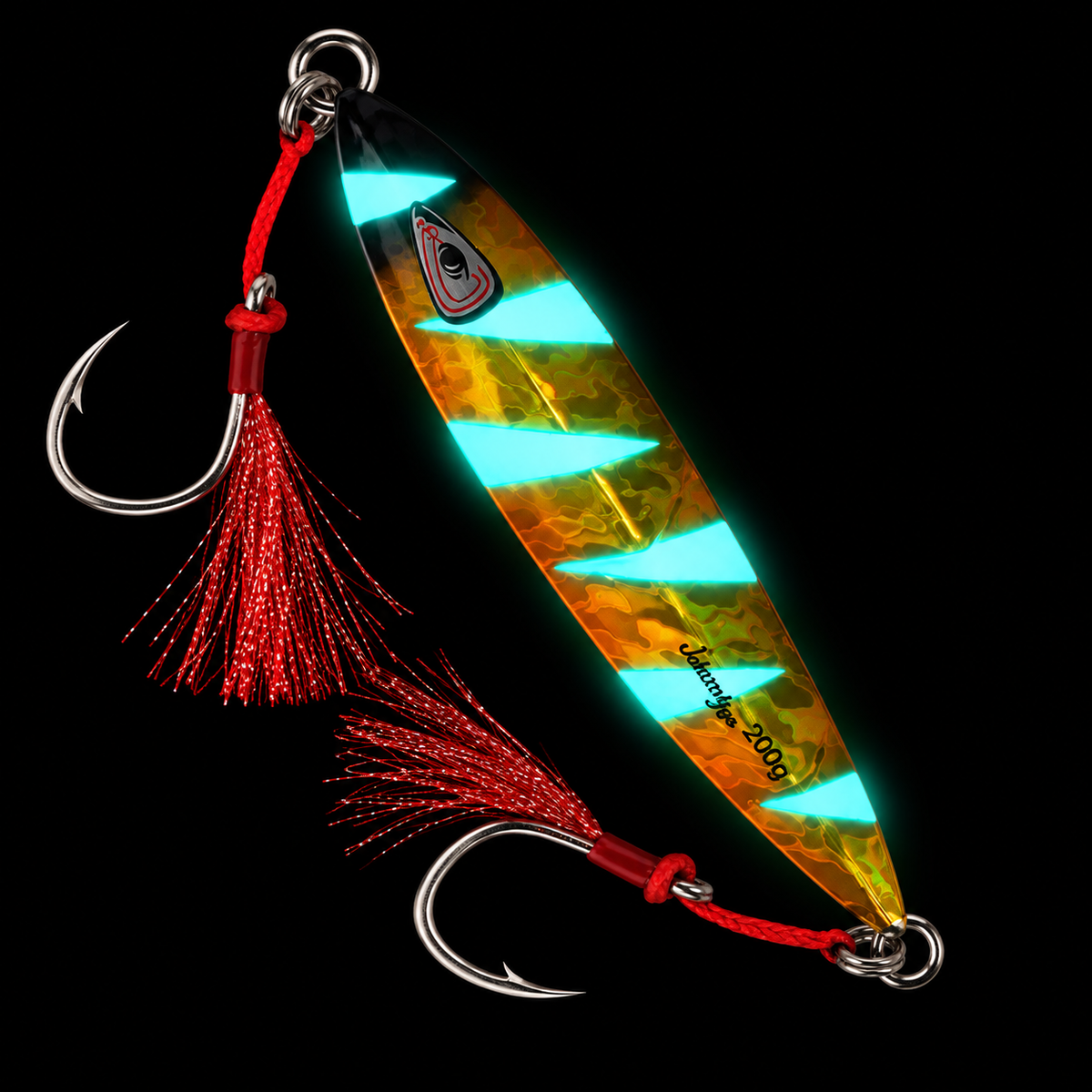 Ridged Orange/Gold/Glow Slow Pitch Jig