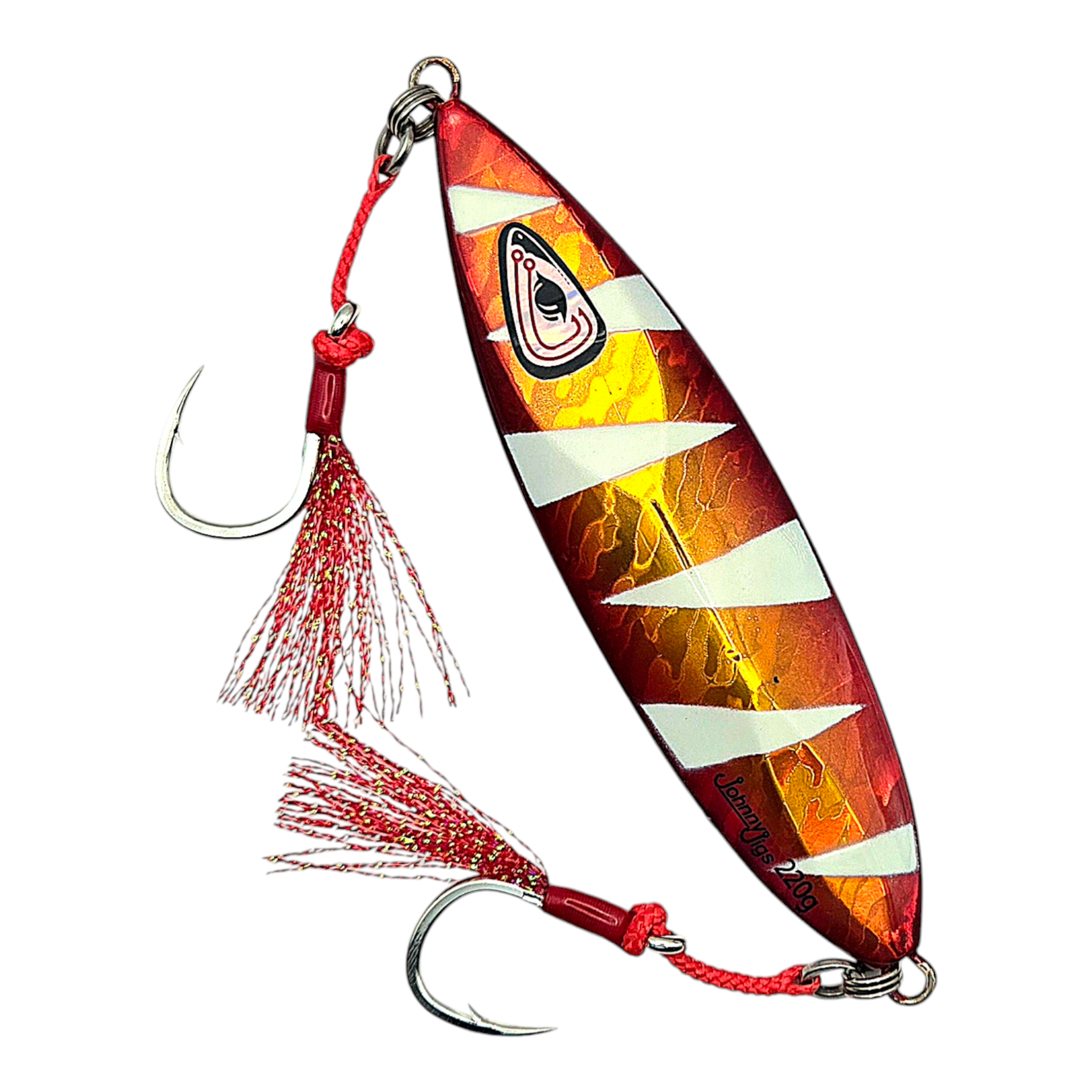 Johnny Jigs Ultra Flutter Slow Pitch Jig 80g Gold/Red Glow