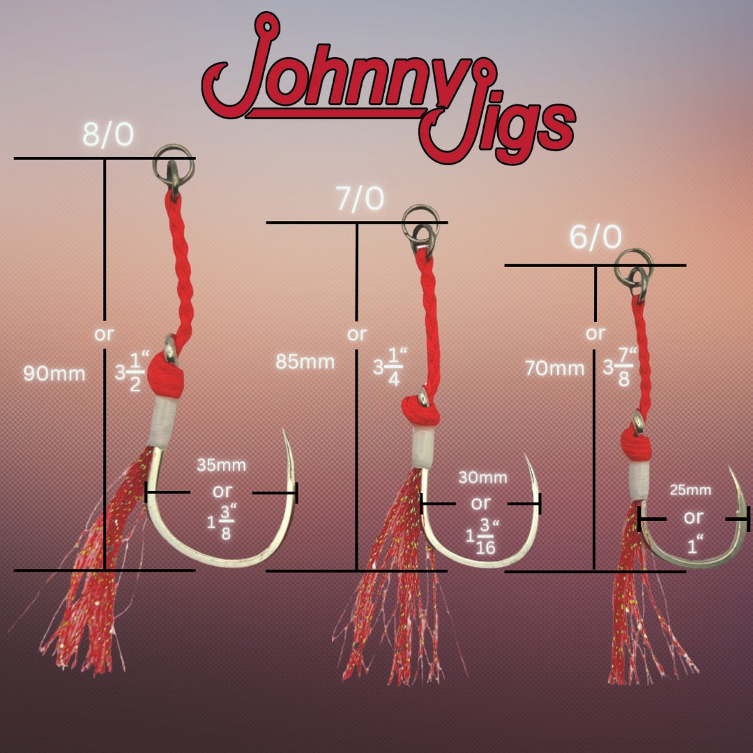 Pro Jigger Braided Single Assist Hooks with Split Ring – Johnny Jigs