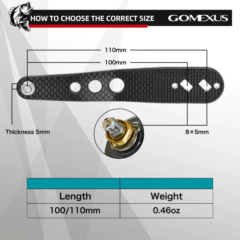 Gomexus Reel Carbon Fiber Handle with T-bar Knob EVA