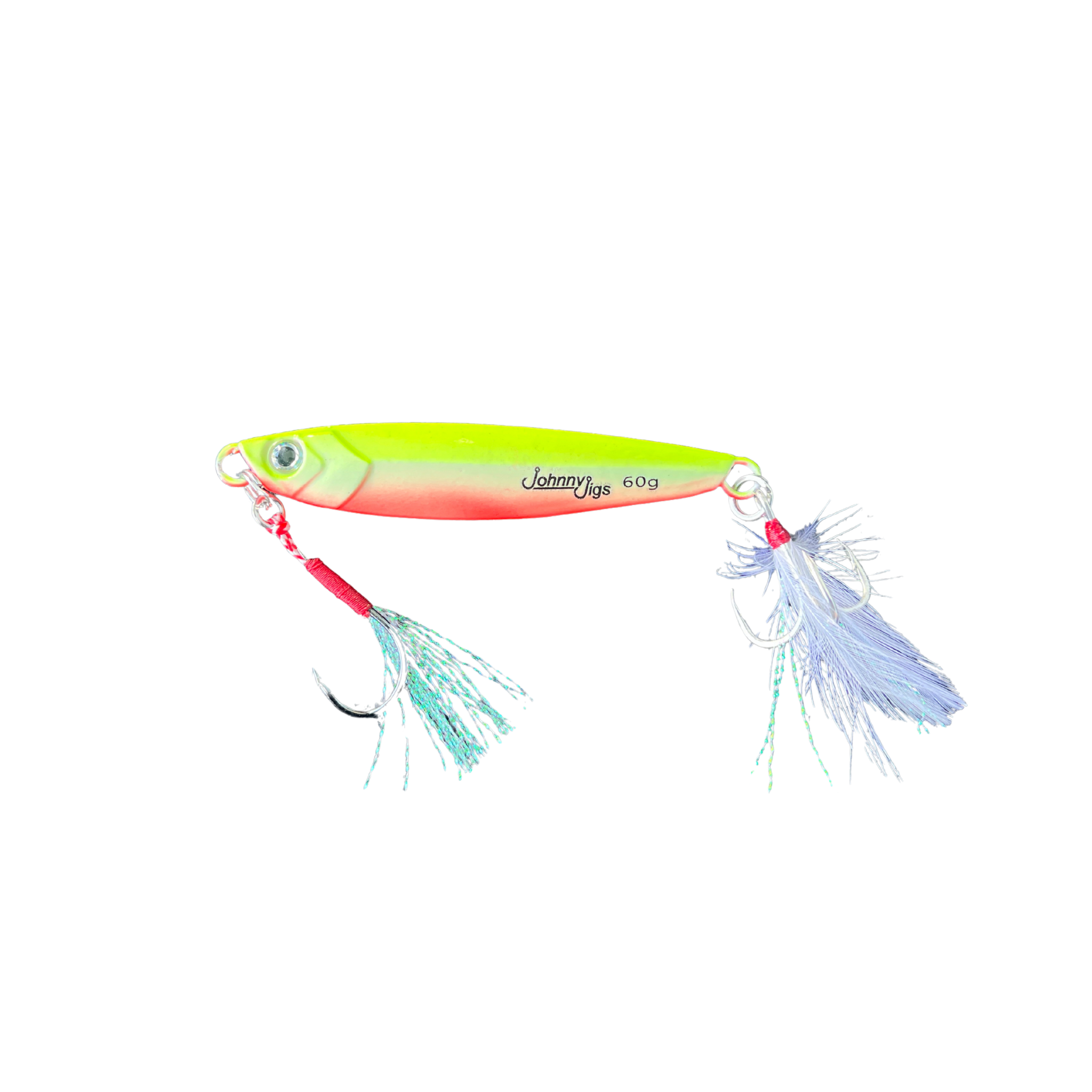 fish chasing jig lure casting Johnny Jigs Long – All Glow When gamefish are targeting Size:#2 (6pk) Abu Garcia 6500 C4 Catching Fish SVG