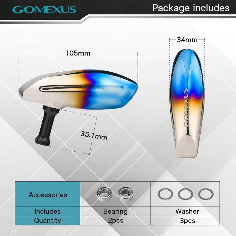 Gomexus T-bar Titanium Oil Slick 105mm Power Handle – Johnny Jigs
