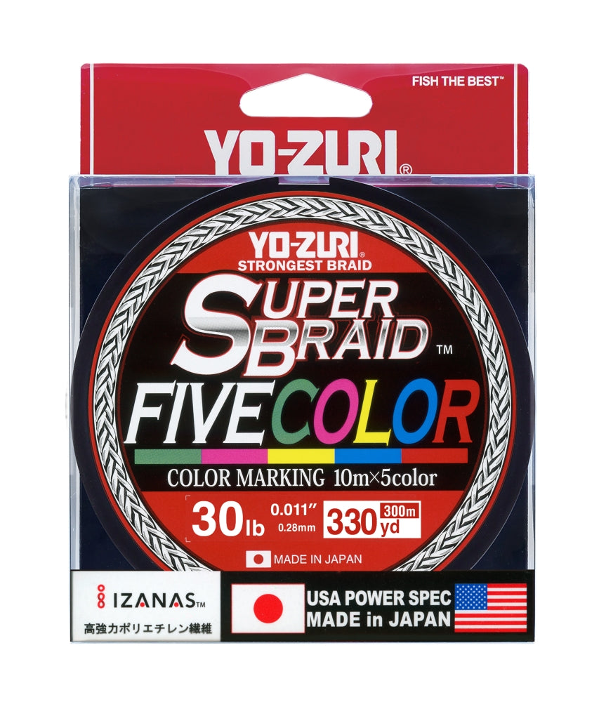Yo-Zuri SuperBraid 330yd YZSB30LB5C330Y Five Color