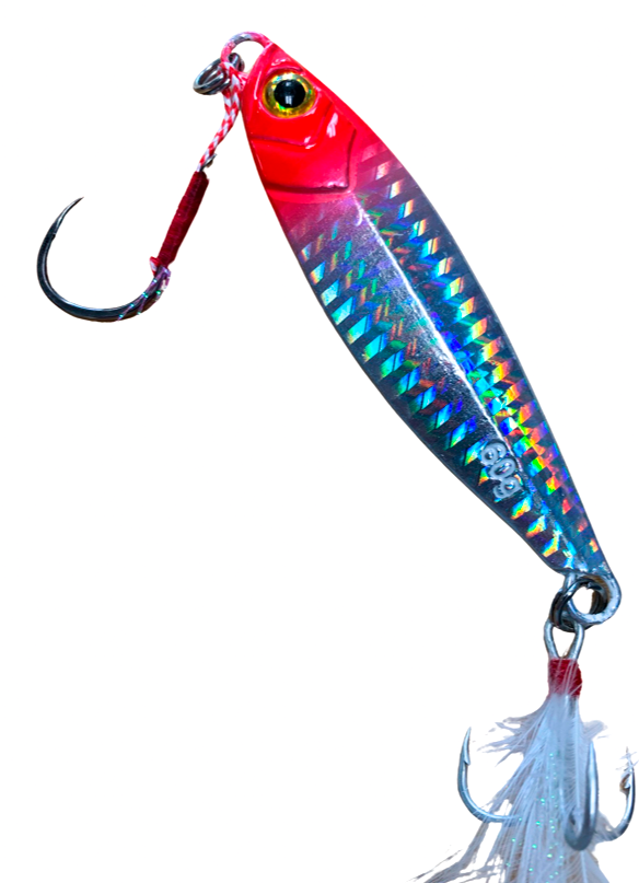 Long Casting Jig Red/Silver – Johnny Jigs