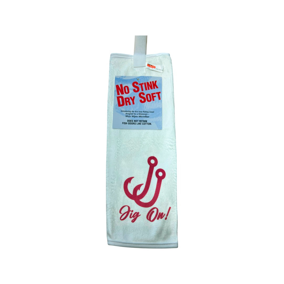blank fishing towel with hook Mojo No Stink Microfiber Fishing Towel