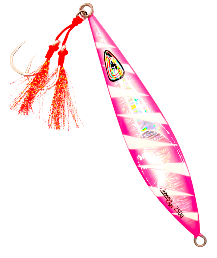 Super Sonic Pink/Silver Glow Slow Pitch Jig | Johnny Jigs