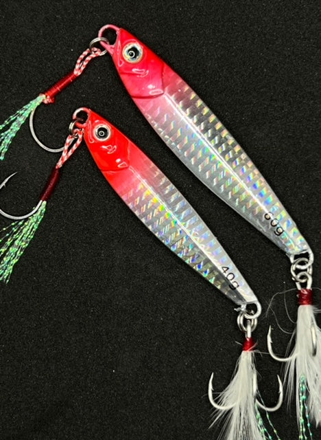 Long Casting Jig Red/Silver – Johnny Jigs
