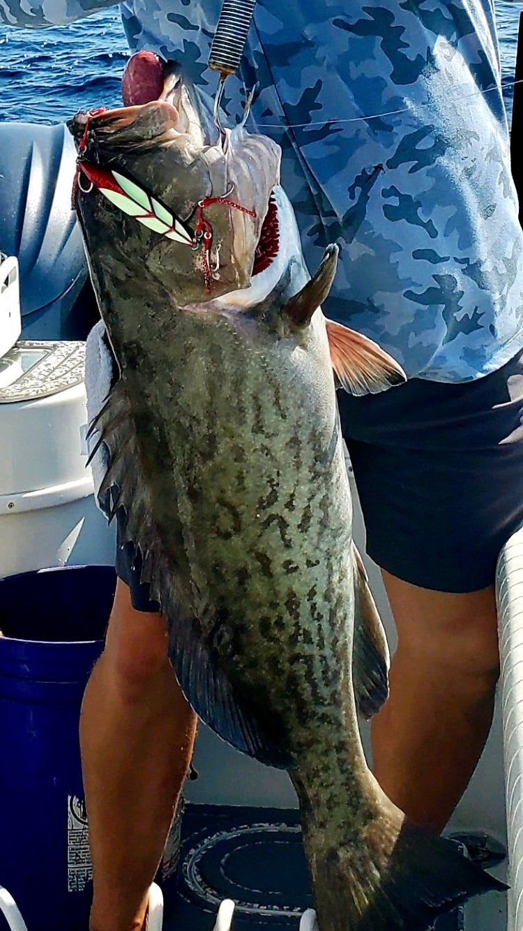 Falling Leaf Red/Gold Glow Slow Pitch Jig