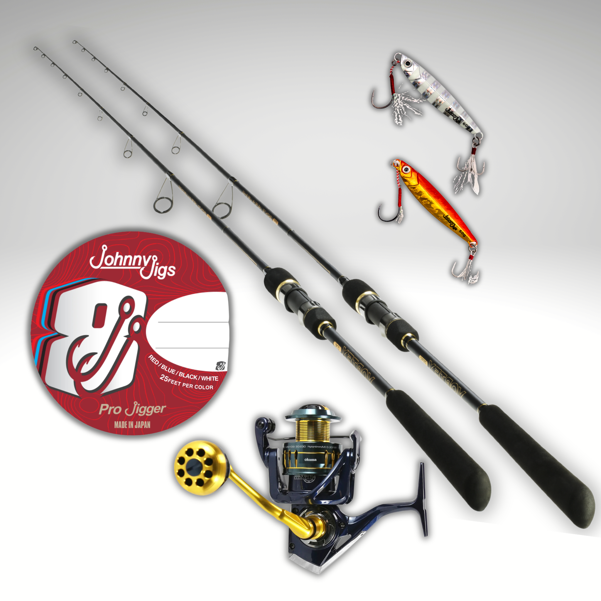 Temple Reef® Vortex 2.0 & Okuma® Salina 4000 Light Casting Combo (FREE Jigs)