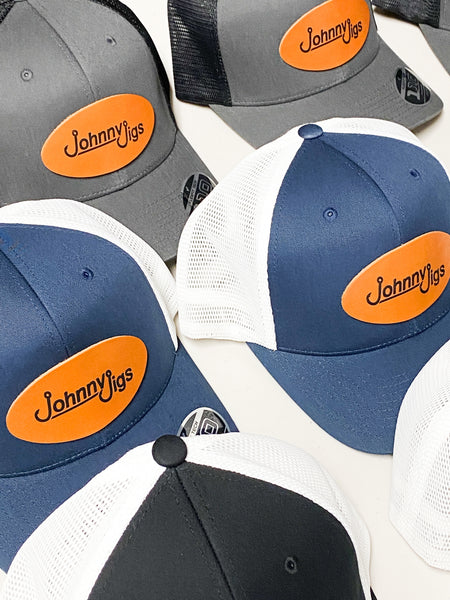 Johnny Jigs® Leather Patch Hat | Premium Flexfit Fishing Hat