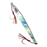 Silver Slow Pitch Jig with assist hooks and glow