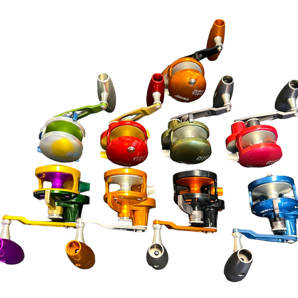 colored fishing reels Accurate Boss Valiant BV-500N-SPJ CUSTOM COLORS!