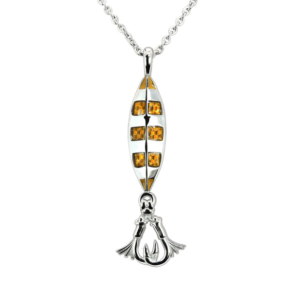 Johnny Jigs Jig Jewelry Pendant & Chain, Ocean Blue / 24