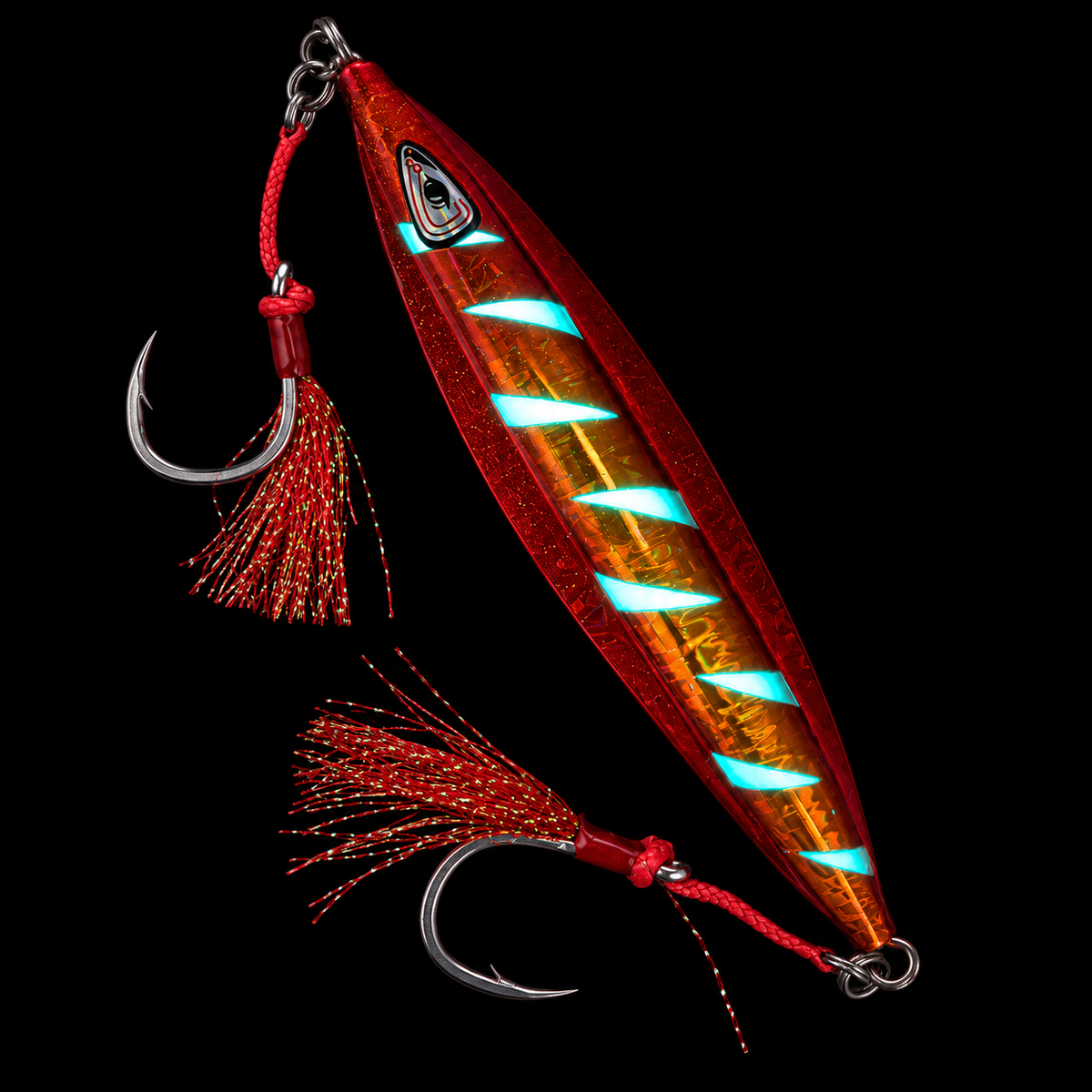 Torpedo Glider UFO Gold/Red Glow Slow Pitch Jig