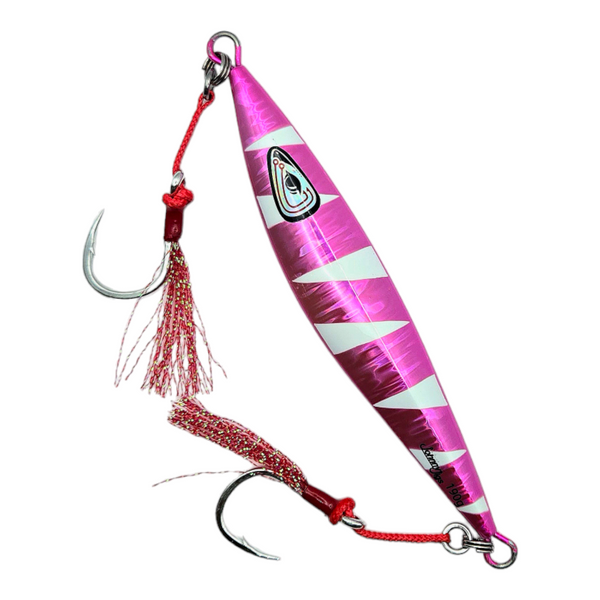 Flat Back Pink Glow Slow Pitch Jig for Fishing | Johnny Jigs