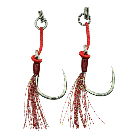 Pro Jigger Slow Pitch Jigging Assist Hooks with red cord