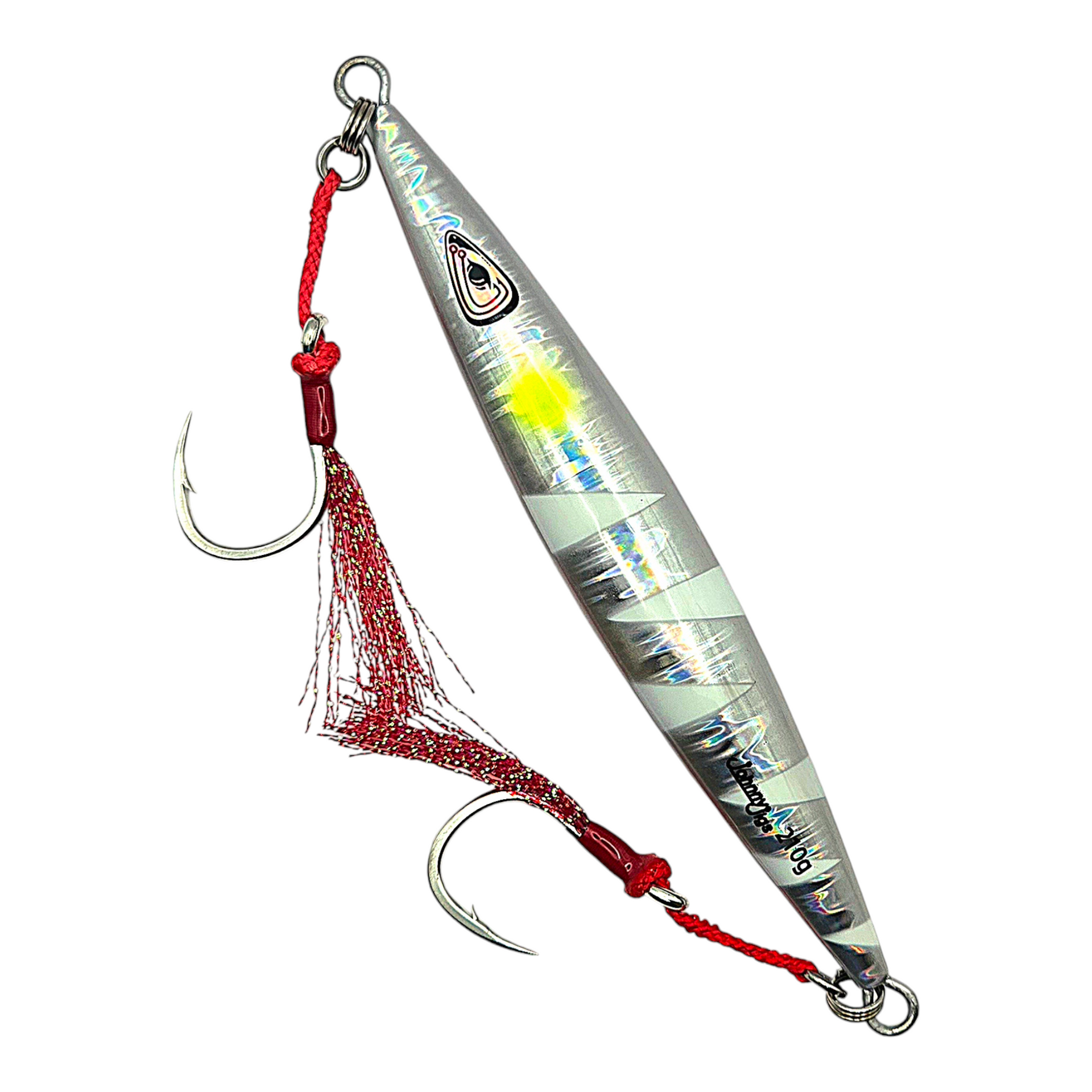 スローハンド　SLOW HAND ALL THAT TUNA 777T5Z Johnny Jigs® Tuna Teaser Silver Glow Slow Pitch Jig