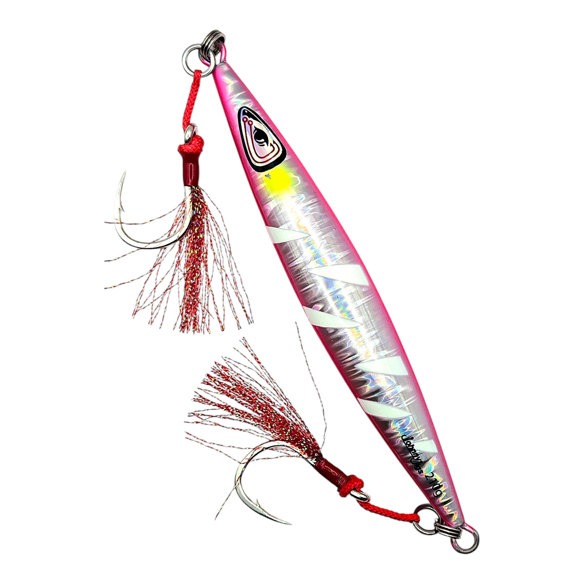 Tuna Teaser Slow Pitch Jig Pink and Silver with Assist Hooks