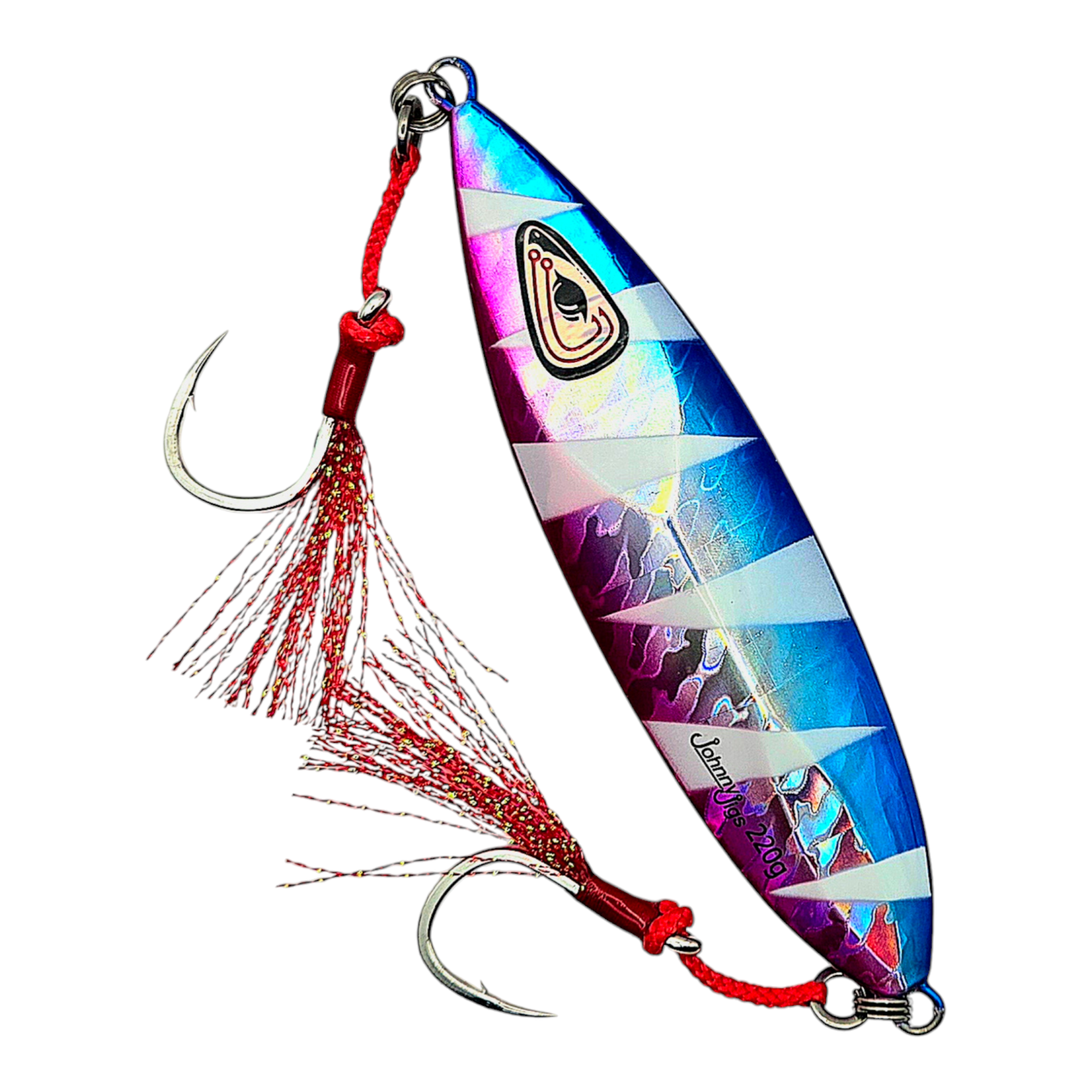 Ultra Flutter Pink Blue Slow Pitch Jig with Assist hooks