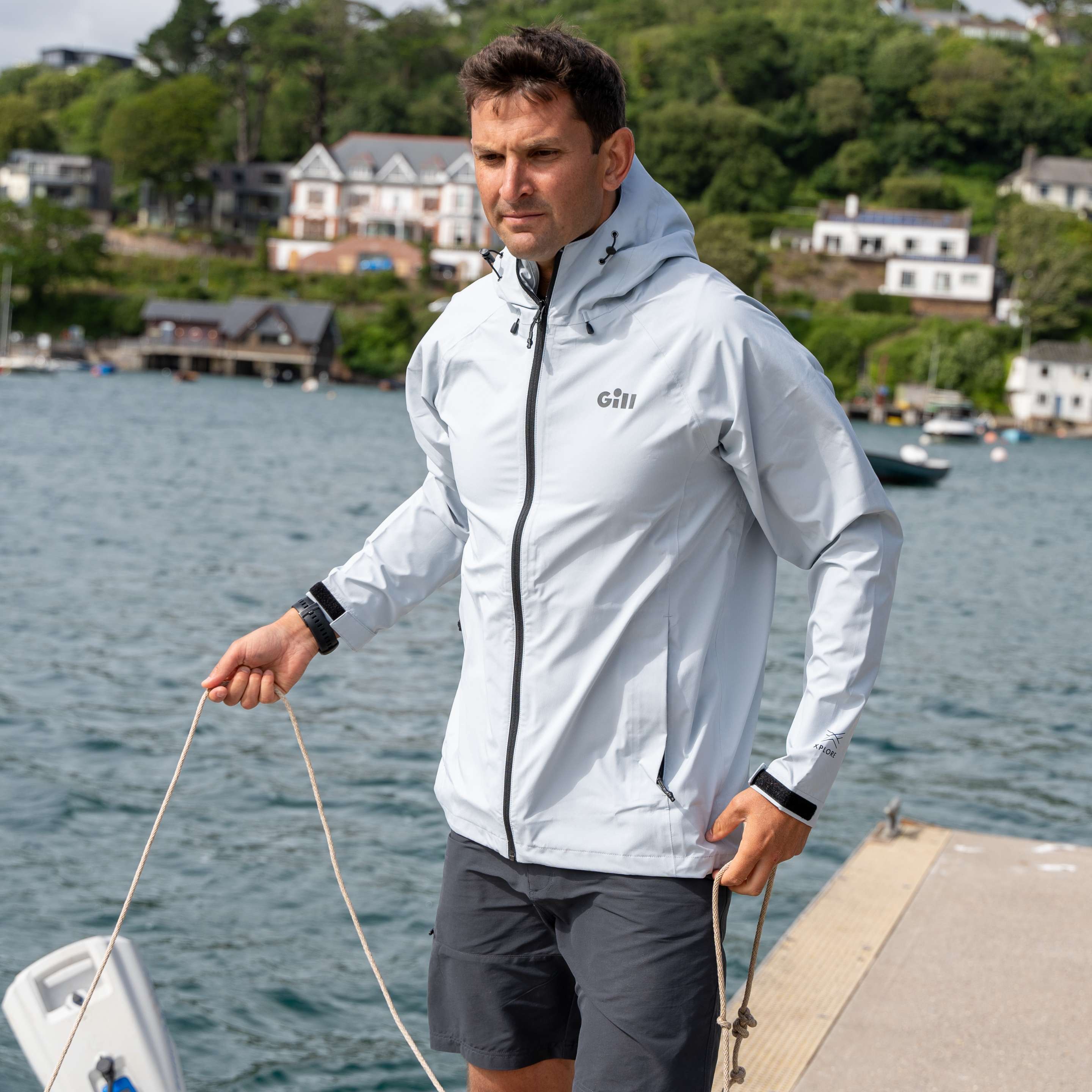 ジャケット・アウター voyage Voyager Hooded Waterproof Jacket - Light Grey