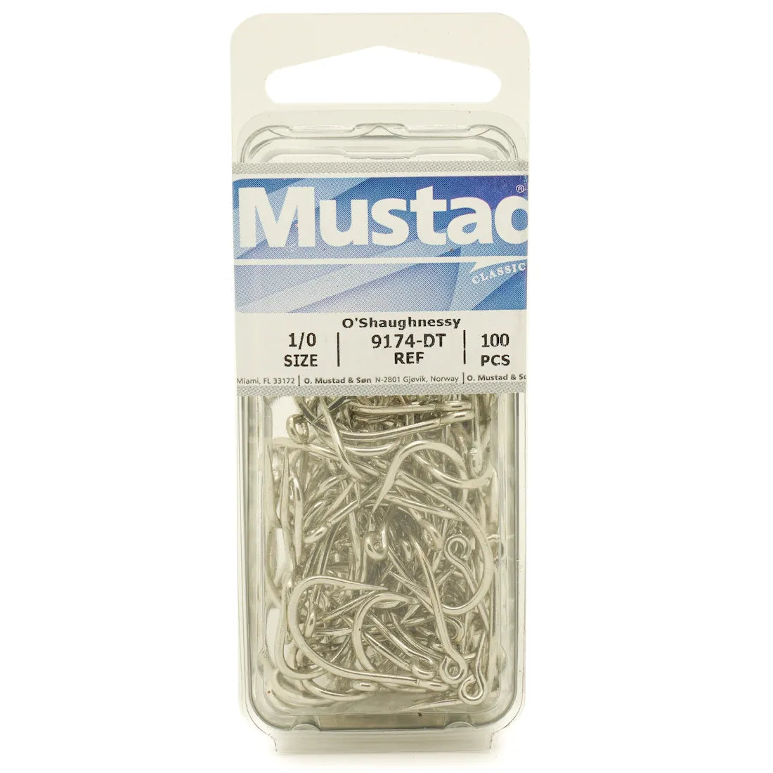 Mustad O'Shaughnessy Hooks 100 Pack