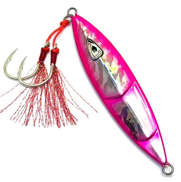 Ridged Pink No Glow Slow Pitch Jig