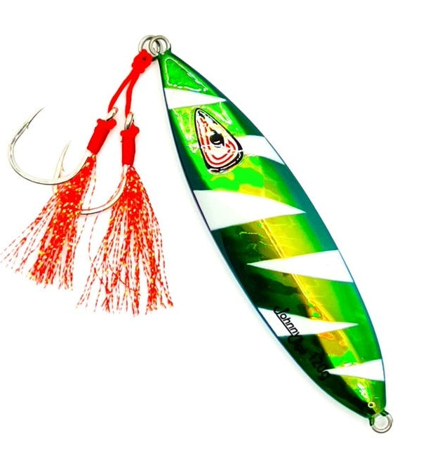 Ultra Flutter Green/Gold Glow Slow Pitch Jig