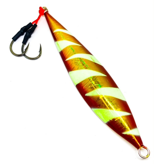 Super Sonic Gold/Red Slow Pitch Jig | Johnny Jigs