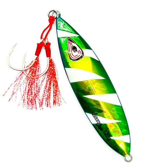 Ultra Flutter Green/Gold Glow Slow Pitch Jig