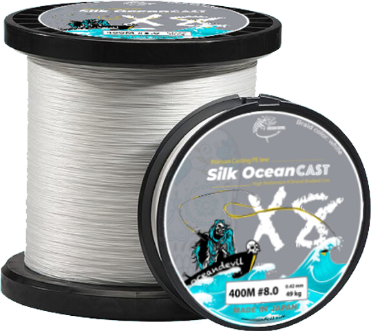 OCEAN DEVIL Silk Ocean CAST Premium PE line for SPINNING (White Braid)