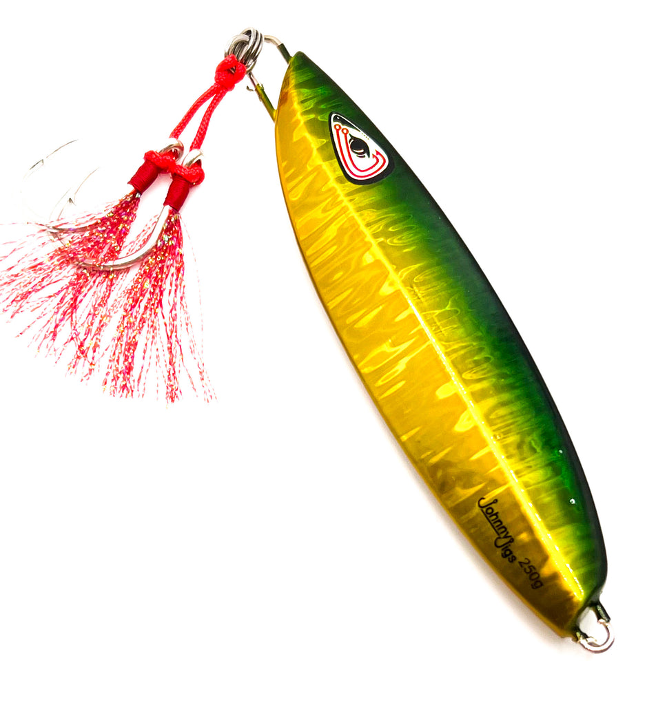 4-Side Green/Gold Slow Pitch Jig – Johnny Jigs