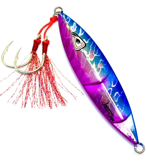 Ridged Blue/Pink No Glow Slow Pitch Jig