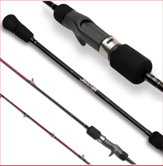 JigStar Slow Jerk Rod - 2 pc-Black/Red - Sweet Spot 120g - 2 pc-Black/Red - Sweet Spot 160g - 2 pc-Black/Red - Sweet Spot 200g - 2 pc-Black/Red - Sweet Spot 600g