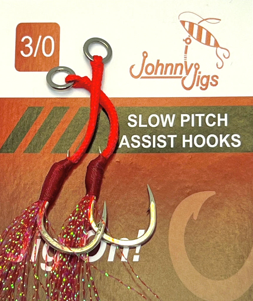 Feathered Single Assist Hooks – Johnny Jigs
