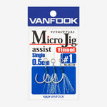 VANFOOK Micro Jig Assist Hook - #1 Single Assist w/ Tinsel