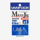 VANFOOK Micro Jig Assist Hook - #1 Single Assist w/ Tinsel