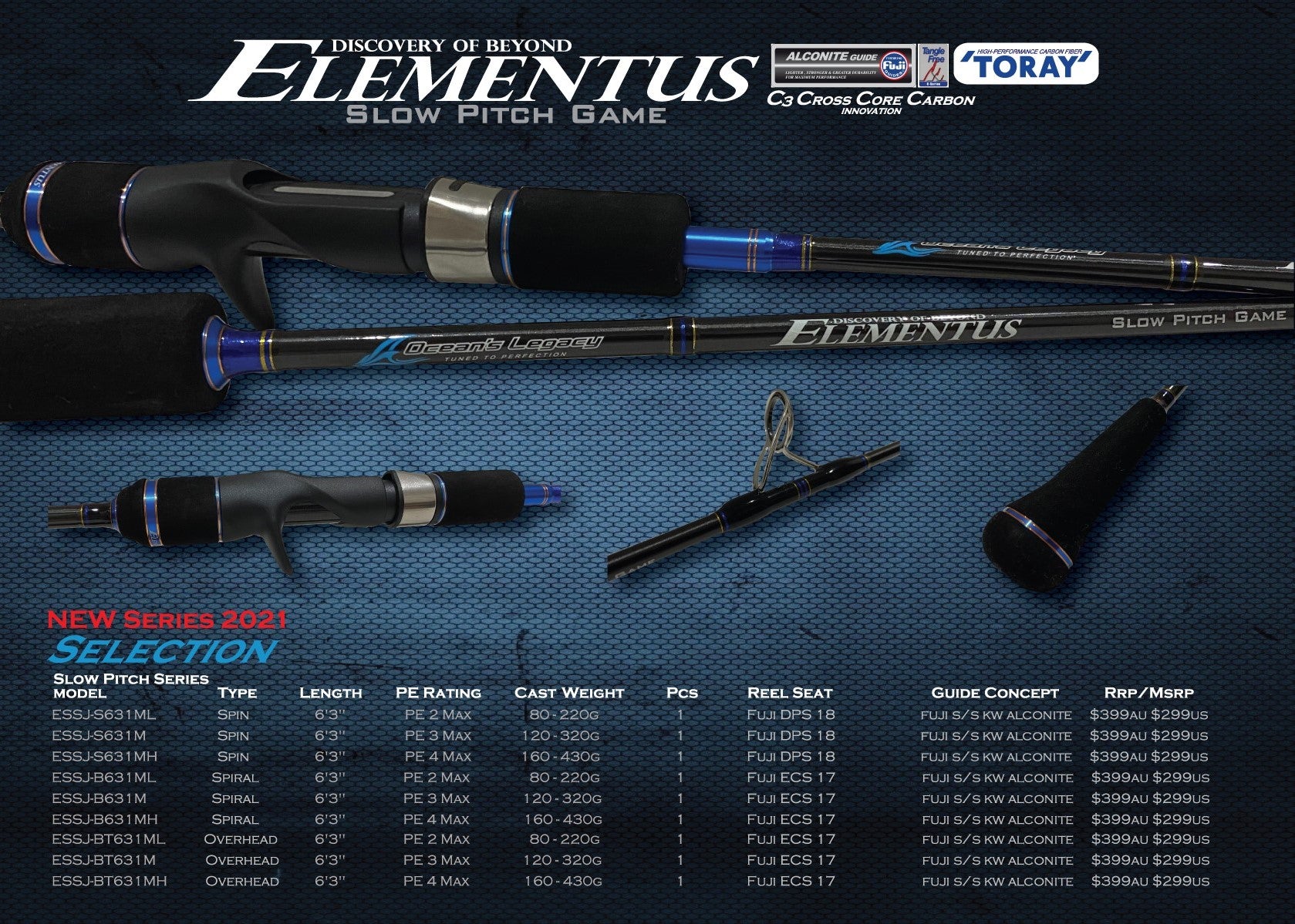 Ocean's Legacy Elementus Slow Pitch Rod