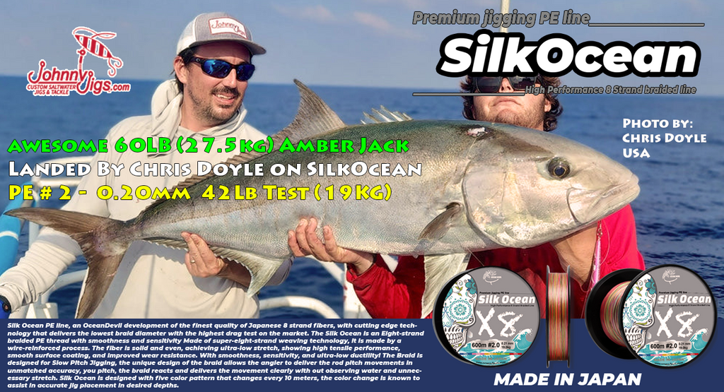 OCEAN DEVIL Silk Ocean Premium Slow Jigging PE line (Multi-Color)